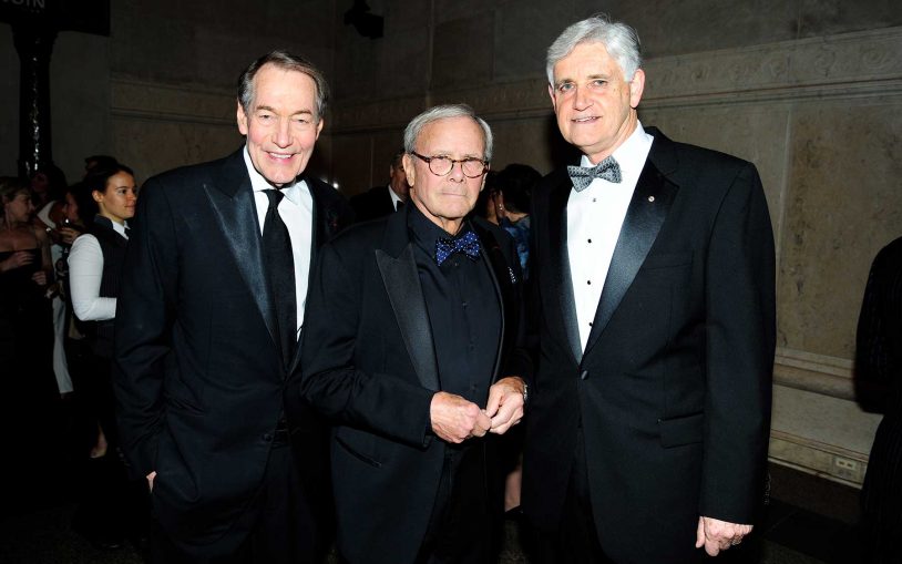 Charlie Rose, Tom Brokaw, and Dr. Bruce Stillman.