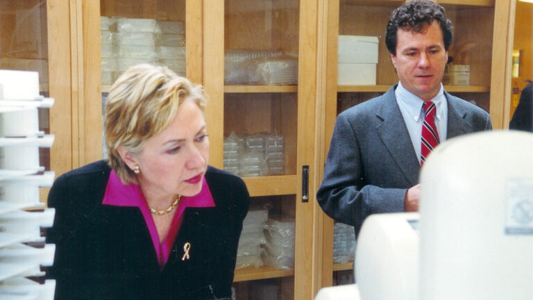 photo of Hillary Clinton and Scott Lowe