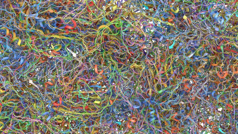 illustration of RNA molecules in a cell