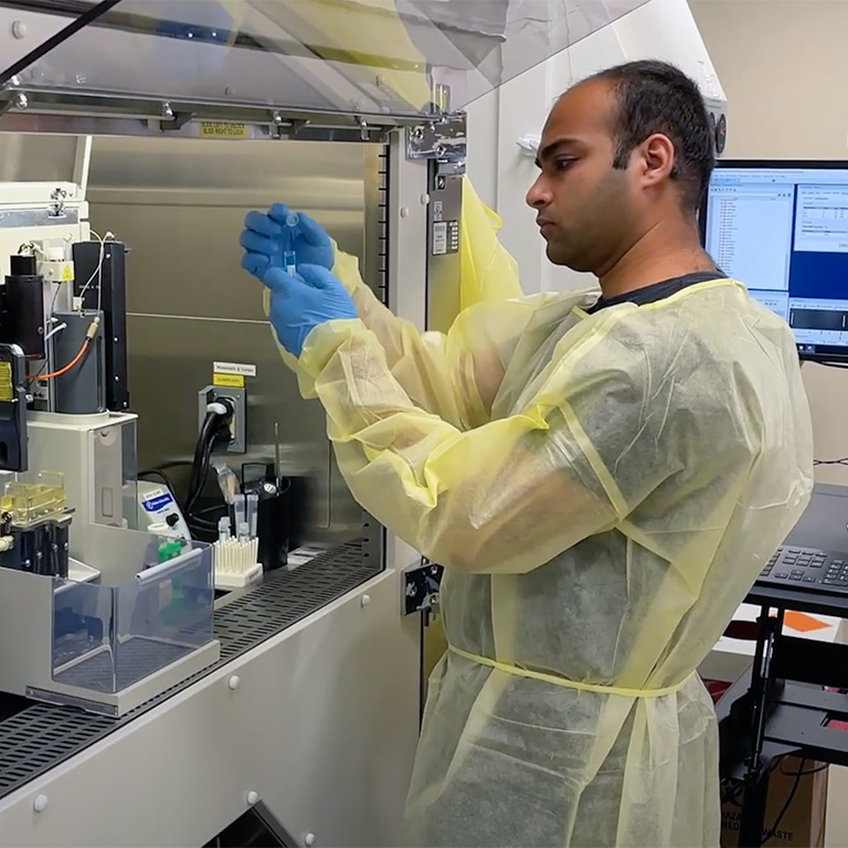 image of Asad Lakhani in the Flow Cytometry Lab