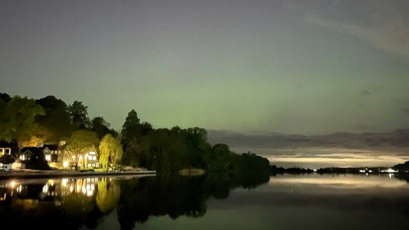 photo of Aurora Borealis in the sky above CSHL