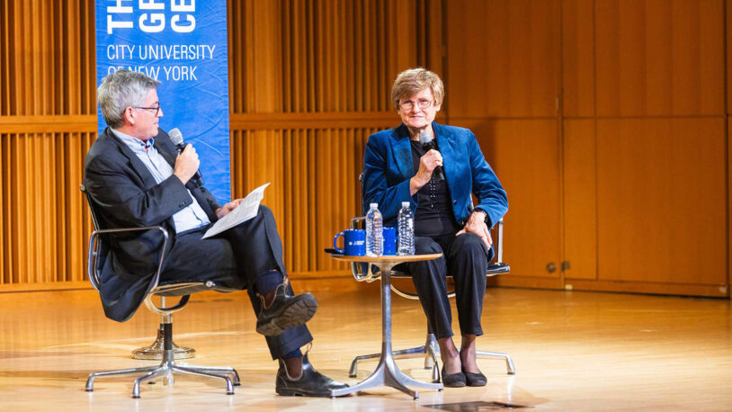 photo of Katalin Kariko and Carl Zimmer