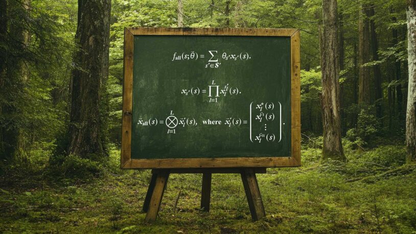 Image of a chalkboard in a forest