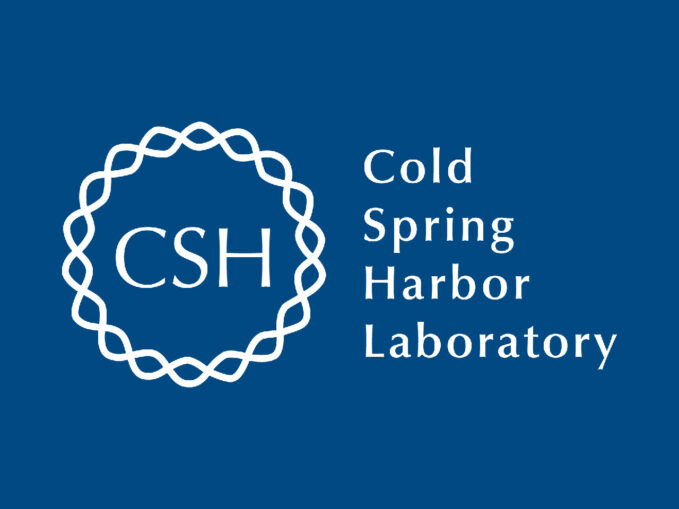 Cold Spring Harbor Laboratory logo with CSH inside a circular pattern on a blue background.