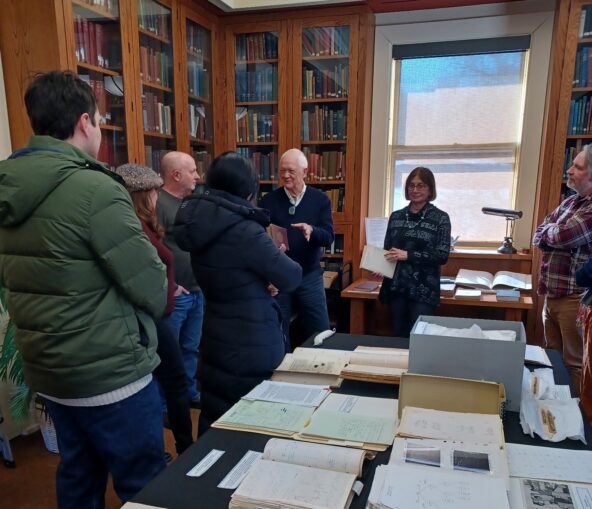 a tour of historical data from prominent scientists in the rare book room